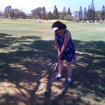 Our first EVER golf lesson on Wednesday, June 23.