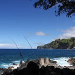 Laupahoehoe Point, a memorial to the April Fool's tsunami of 1946 stands here. The surf is ALWAYS treacherous.