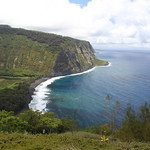 Waipi'o Bay overlook. 1000 feet down in 1 mile, about a 25% grade down (and up). Four wheel drive vehicles ONLY!