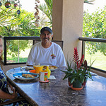 Mac-nut, pineapple pancakes for Sunday breakfast. Wish you were here!!!