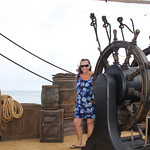 Aboard the Spanish Galleon, a prop built in support of the Pirates 4 movie. Ahoy matie!
