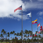 United Nations flags around BYU campus.