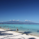 Beach by the Sofitel, looking toward Moorea's sister island, Tahiti.